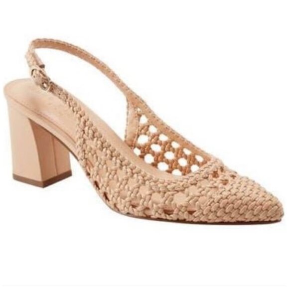 Marc Fisher • Zaiden Woven Slingback Pumps • Women’s 7.5 • Camel • With Box - Picture 3 of 6
